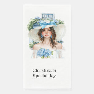 Serviette En Papier Fleurs d'hortensia flore fleuriste amoureux aquare
