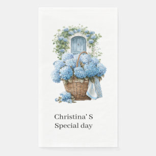 Serviette En Papier Fleurs d'hortensia flore fleuriste amoureux aquare