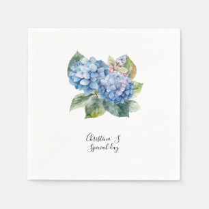 Serviette En Papier Fleurs d'hortensia flore fleuriste amoureux aquare