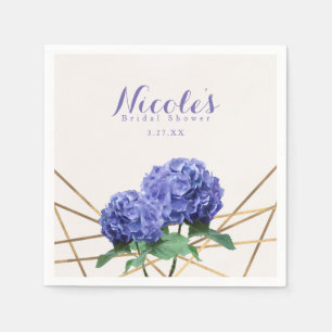 Serviette En Papier Fleurs d'Hydrangea et mariage personnalisé élégant