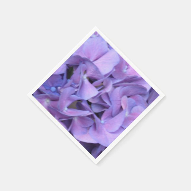 Serviette En Papier Fleurs d'Hydrangée violette (Coin)
