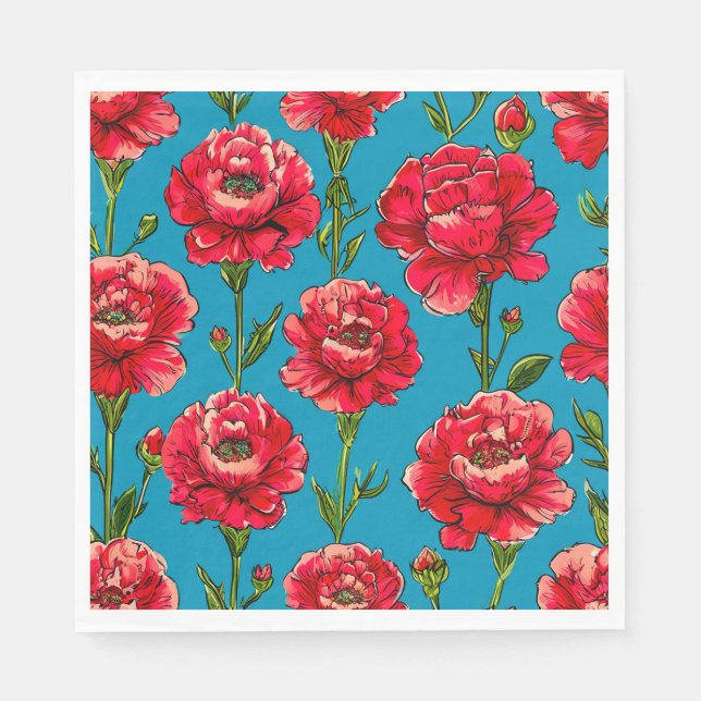 Serviette En Papier Fleurs d'oeillet (Devant)