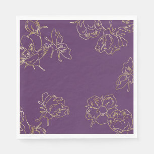 Serviette En Papier Fleurs d'or Art nouveau