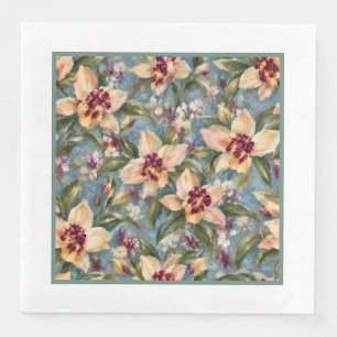 Serviette En Papier Fleurs d'orchidée élégantes
