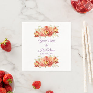 Serviette En Papier Fleurs d'orchidées roses Thunder_Cove