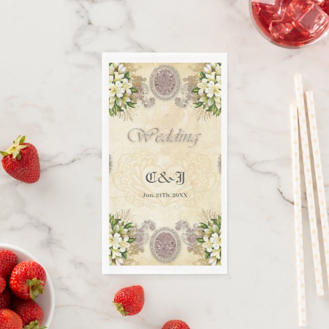 Serviette En Papier Fleurs douces (En situation)