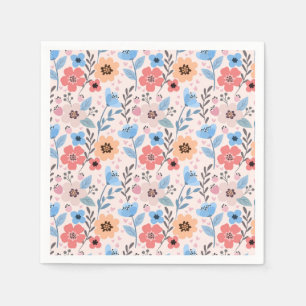 Serviette En Papier Fleurs douces et petits coeurs serviettes