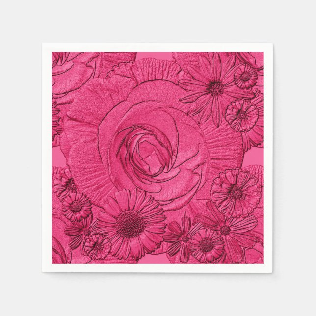 Serviette En Papier Fleurs embouteillées-Berry-COCKTAIL NAPKINS (Devant)