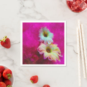 Serviette En Papier Fleurs en rose