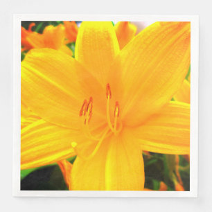 Serviette En Papier Fleurs ensoleillées jaune-orange de jardin
