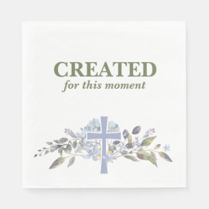 Serviette En Papier Fleurs et croix de lavande élégantes