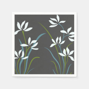 Serviette En Papier Fleurs et Herbe