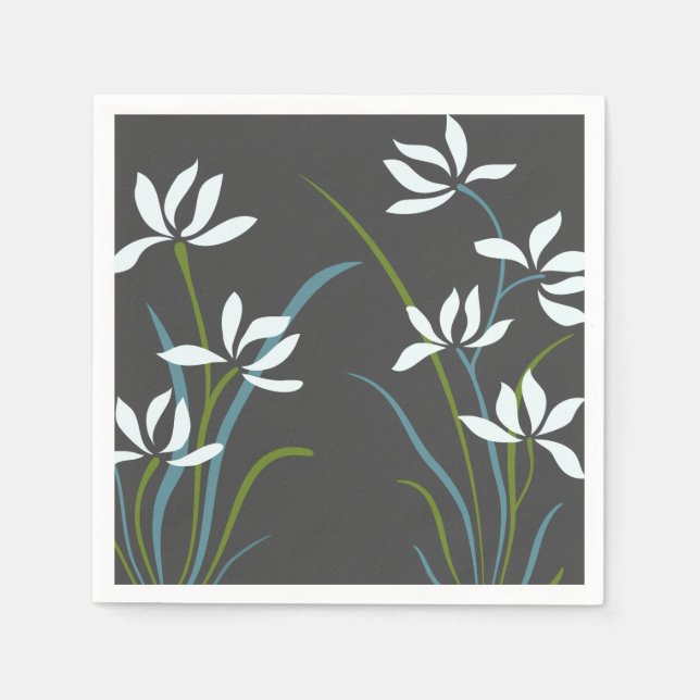 Serviette En Papier Fleurs et Herbe (Devant)
