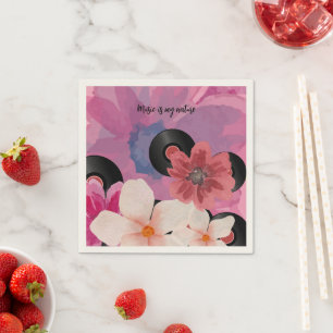 Serviette En Papier Fleurs et vinyle