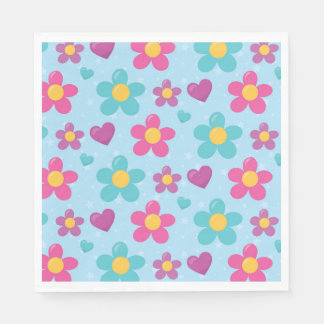 Serviette En Papier Fleurs Étoilées