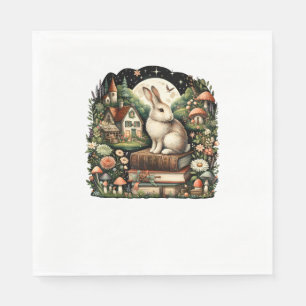 Serviette En Papier Fleurs femmes Cottagecore Rabbit esthétique