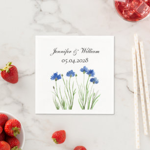 Serviette En Papier Fleurs Fleurs sauvages de Cornflowers Mariage d'aq