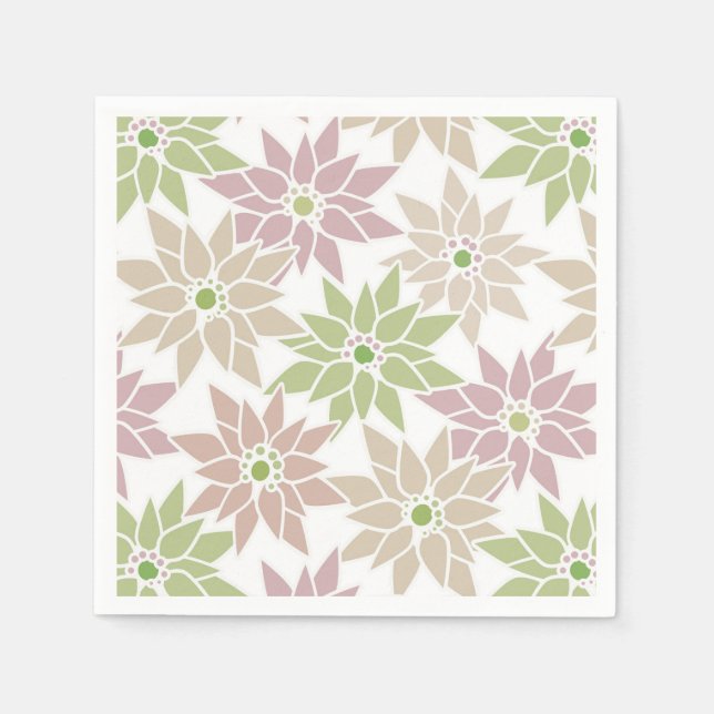 Serviette En Papier Fleurs florales Abstraites dessin motif romantique (Devant)