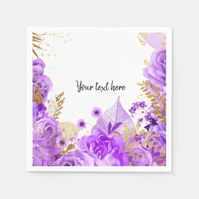 Serviette En Papier Fleurs glam chic modernes pour toutes les occasion (Devant)