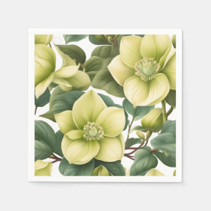 Serviette En Papier Fleurs Hellebore Élégantes