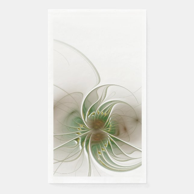 Serviette En Papier Fleurs imaginaires fractales douces et tendres (Devant)