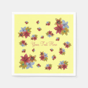 Serviette En Papier Fleurs Lily rouges et jaunes jolies fleurs florale