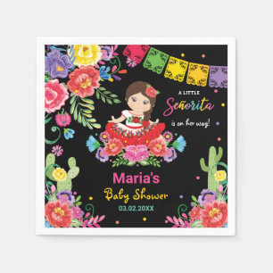 Serviette En Papier Fleurs Mexicaines Vibrantes Baby shower Fille Seño