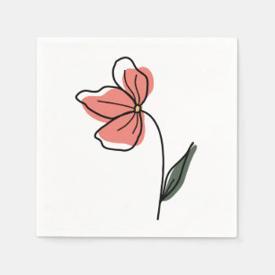 Serviette En Papier Fleurs minimalistes Abstraites Épicerie réutilisab