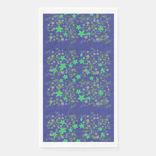 Serviette En Papier Fleurs motif 08.b DGrey BG (Devant)