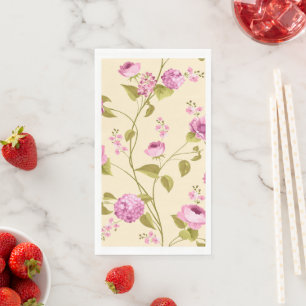 Serviette En Papier Fleurs Motif 16