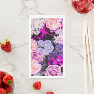 Serviette En Papier Fleurs Motif 8