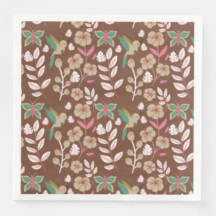 Serviette En Papier Fleurs motifs florales sans soudure, feuilles, pap