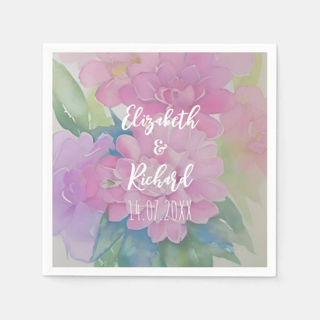 Serviette En Papier Fleurs pastel (Devant)