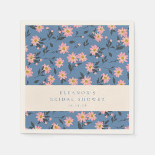 Serviette En Papier Fleurs personnalisées bleues et jaunes Jardin de p