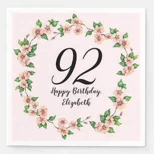 Serviette En Papier Fleurs pour les 92 ans Joli rose blush