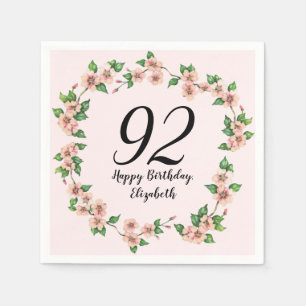 Serviette En Papier Fleurs pour les 92 ans Joli rose blush