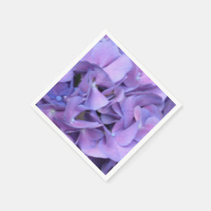 Serviette En Papier Fleurs pourpres d'hortensia