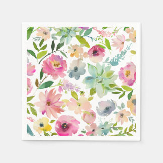 Serviette En Papier Fleurs printanières colorées joyeuse célébration m