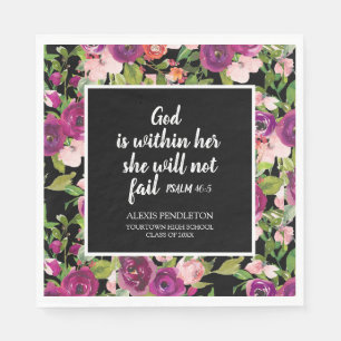 Serviette En Papier Fleurs rose violet Christianisme Promotion de