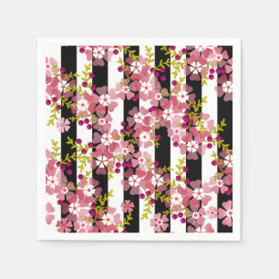 Serviette En Papier Fleurs roses