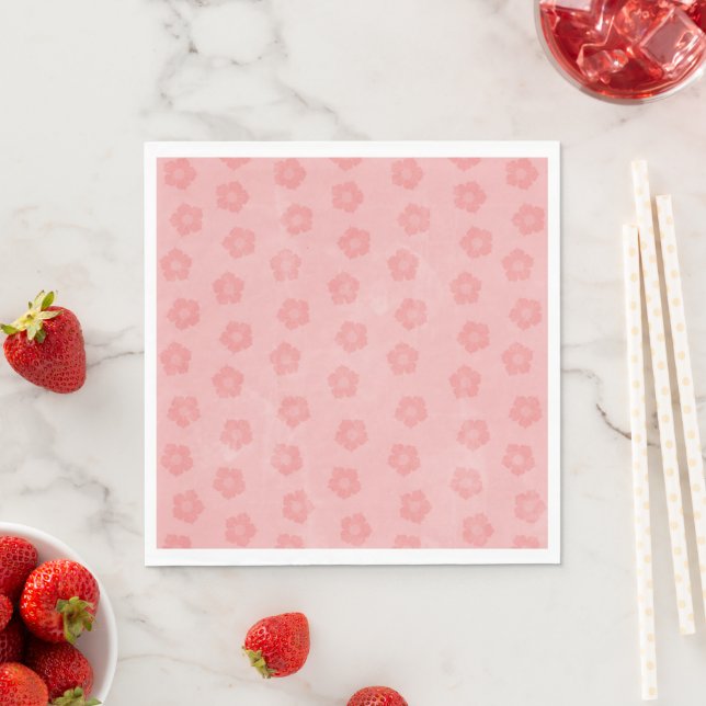 Serviette En Papier Fleurs roses (En situation)