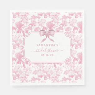 Serviette En Papier Fleurs Roses Blanches Chinois Mariage