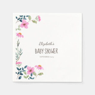 Serviette En Papier Fleurs roses du jardin