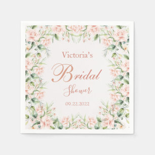 Serviette En Papier Fleurs roses élégantes Mariage rose  Shower de mar