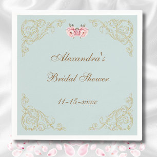 Serviette En Papier Fleurs roses Rococo Fête des mariées Vintage Peony