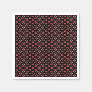 Serviette En Papier Fleurs rouges