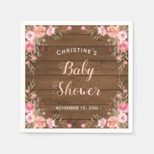 Serviette En Papier Fleurs rustiques bébé fille papier Chic Country Sh
