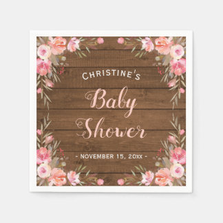 Serviette En Papier Fleurs rustiques bébé fille papier Chic Country Sh