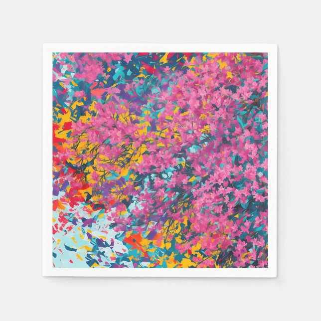 Serviette En Papier Fleurs sauvages Abstraits de l'Azalée (Devant)