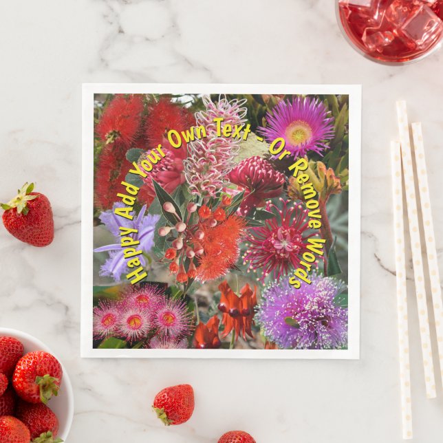 Serviette En Papier Fleurs sauvages autochtones australiennes grandes (En situation)